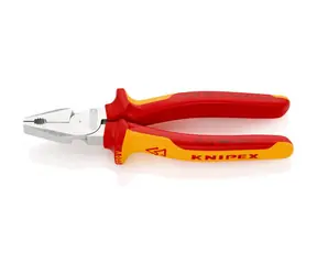 Knipex 02 06 180 Silové kombinované VDE kleště 180mm / tvrdý drát:2.5mm / strunový drát:2mm / měděný kabel: 11.5mm&16mm2