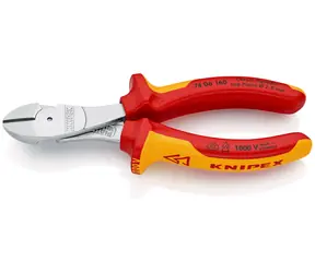 Knipex 74 06 160 Silové boční štípací kleště VDE 160mm / polotvrdý: 3.4mm / tvrdý: 2.5mm / strunový: 2mm