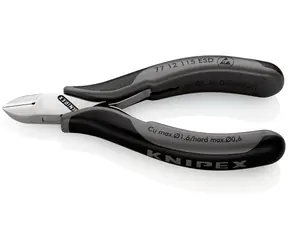 Knipex 77 12 115 ESD Boční štípací kleště pro elektroniku ESD 115mm / měkký:1.6mm / polotvrdý: 1.2mm / tvrdý:0.6mm 