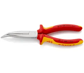 Knipex 26 26 200 T Půlkulaté kleště s břity VDE s připevňovacím okem 200mm / úzké ploché kleště /40° / délka čelistí:73m