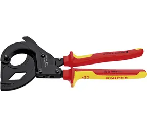 Knipex 95 36 315 A Kleště na kabely VDE (Princip rohatky se západkou) 315mm / pro kabely armované ocelovými dráty