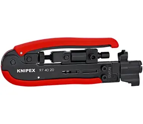 Knipex 97 40 20 SB Kompresní nářadí pro koaxiální konektory 175mm / pro konektory typu F & BNC a RCA