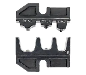 Knipex 97 49 18 Lisovací profil pro dvojité koncovky kabelů / 2x6 | 2x10 | 2x16 mm2 / AWG 2x10 | 2x7 | 2x5 / hnizd: 3
