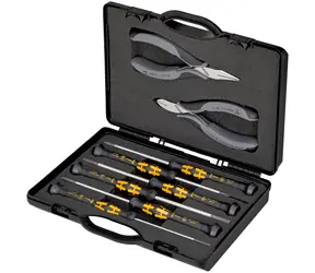 Knipex 00 20 18 ESD Pouzdro s kleštěmi pro elektroniku pro práci s elektronickými součástkami 8-dílná