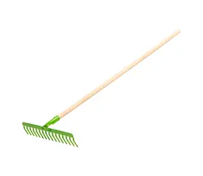 Verto 15G050 Prosté hrábě / 16 zubů / kovové hrábě / dřevěná násada