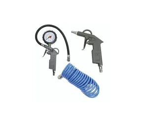 Aerotec sada pneumatických nástrojů / foukací pistole + pistole k huštění kol (30cm) + tlaková spirálová hadice (5m)