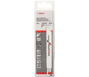 BOSCH 2608657558 / Pilový plátek do pily ocasky S 922 VF / 150 x 19 x 0.9 mm / 1.8-2.6 mm / 25ks