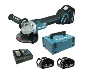 Makita DGA504RT3J / Aku úhlová bruska / 18V / Průměr 125 mm / 8500 ot-min / 3x aku 5.0Ah