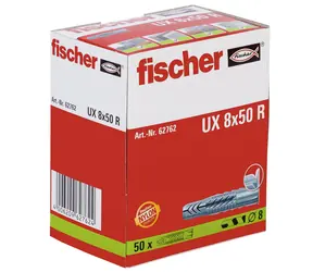 fischer UX 8x50 R univerzální hmoždinka s límečkem 50 ks