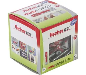 fischer DuoPower 8x40 S LD hmoždinky se šrouby 50 ks