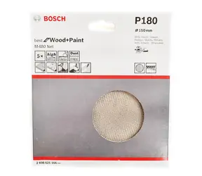 BOSCH M480 Best for Wood and Paint 2608621166 / Brusný papír / 150 mm / Zrnitost 180 / 5 ks