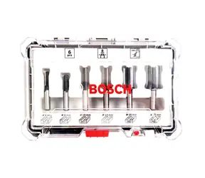 BOSCH 2607017466 / Sada drážkových fréz s 8mm vřetenem / 6 ks