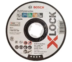 BOSCH Multi Material 2608619269 / Plochý řezný kotouč / X-LOCK / 125x22.23 mm / Šířka řezu 1.0 mm