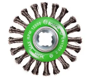 BOSCH Heavy for Inox 2608620733 / Kotoučový kartáč / X-LOCK / copánkový / nerez ocel / 115 mm / Síla drátu: 0.50 mm