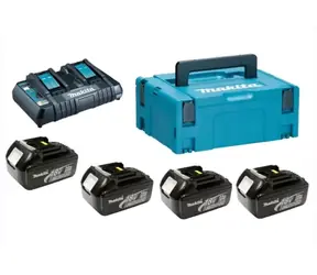 Makita 198091-4 / sada Li-ion LXT 18V 4ks / BL1860B+1ks / Dvojnabíječka DC18RD+1ks / Makpac