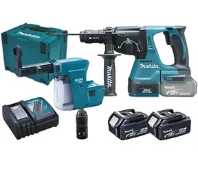 Makita DHR243RTJW / Aku kombinované kladivo / 18V / SDS-plus / 950 ot-min / 4700 úderů-min / 2.0 J / 2x 5.0 Ah