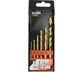 YATO YT-44673 / Sada vrtáků do železa HSS-TiN 6ks / 2-8mm