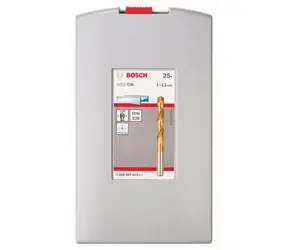 BOSCH 2608587019 / Sada spirálových vrtáků do kovu HSS-TiN (titanový povrch) / ProBox / 1–13 mm / 25 ks / doprodej
