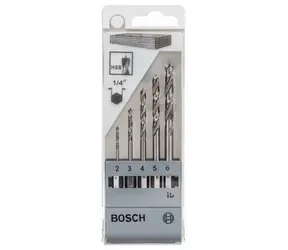 BOSCH 2608595525 / sada spirálových vrtáků do dřeva se šestihrannou stopkou / 2–6 mm / 5 ks