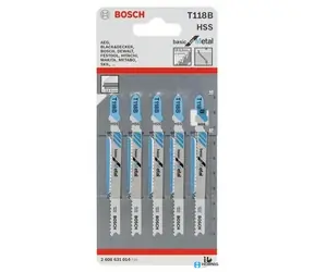 BOSCH 2608631014 / Pilový plátek do kmitací pily T 118 B / HSS / Délka 92 mm / Rozteč 1.9-2.3 mm / 5 ks