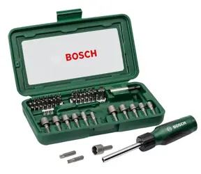 BOSCH 2607019504 / Sada šroubovacích bitů a nástrčných klíčů s držákem / 46 ks