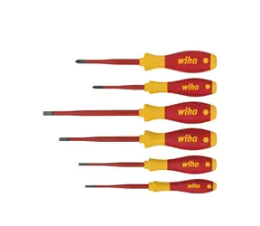 Wiha 35389 SoftFinish electric slimFix Sada šroubováků / 4 ploché & 2 Phillips / 6 ks