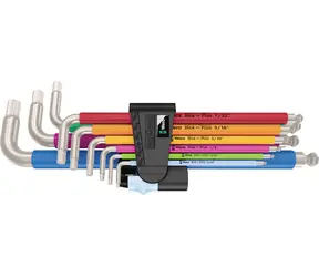 WERA 3950|9 Sada úhlových klíčů Hex-Plus Multicolour Imperial Stainless 1 / palcové / nerezová ocel / 9 dílný