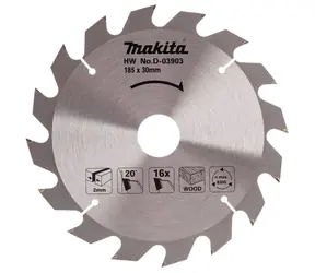 Makita D-03903 / Pilový kotouč na dřevo / Průměr 185 mm / 16 zubů