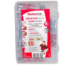 fischer Meister DuoPower 6x 50 & 8x 65 & 10x80 hmoždinky se šrouby 150 ks