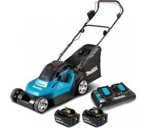 Makita DLM432PT2 / Aku Sekačka na trávu / 18V / 3600 ot-min / záběr 43 cm / koš 50 l / 2x Aku 5Ah