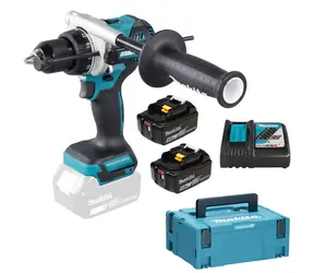 Makita DHP486RTJ / Aku příklepová vrtačka / 18V / 2 x 5.0 Ah / 2100 ot-min / 31.500 příklepů-min / 130 Nm / Macpac