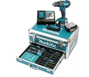 Makita DHP482RFX9 / Aku příklepová vrtačka s příslušenstvím / Li-ion / 18V / 2x 3.0Ah / Kufr
