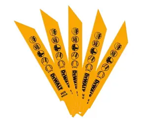 DeWalt DT2346 / Bimetalové pilové listy pro aku nářadí / demoliční na kov/ Délka čepele 152 mm / 5ks