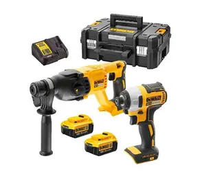 DeWalt DCK2023M2T / Aku kombi kladivo DCH133 + Aku rázový utahovák DCF787 / 2x Aku 4Ah / 2x kufr / nabíječka 