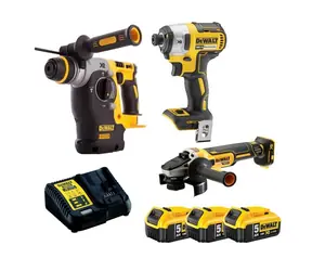 DeWalt DCK305P3T / Aku sada DeWalt DCH273 + DCF887 + DCG405 / 3x Aku 5.0Ah / 2x kufr / nabíječka