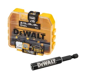 DeWalt DT70522T / Sada bitů IMPACT TORSION EXTREME s magnetickým držákem / Pz2x6 + T15x3 + T20x3 + T25x3 / 16ks