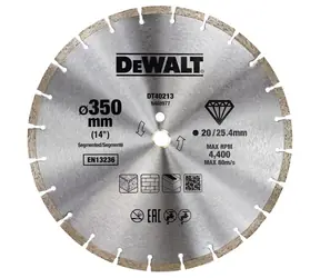 DeWalt DT40213 / Segmentový diamantový kotouč / Průměr 350x25.4 mm