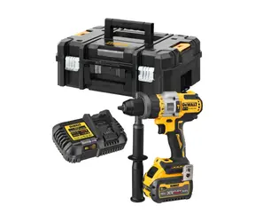 DeWalt DCD999T1 / Aku příklepová vrtačka / 18V XR / 1x 6Ah / 112 Nm / nabíječka / kufr