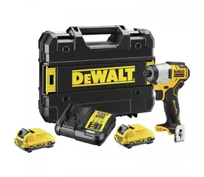 DeWalt DCF801D2 / Aku rázový utahovák / 12V / Upínání: 1/4" / 2850 ot-min / 2x 2Ah / nabíječka / kufr