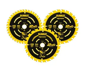 DeWalt DT10397 / Sada řezných kotoučů / 2x 165 mm/24T / 1x 165 mm/40T