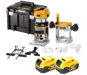 DeWalt DCW604P2 / Aku ohraňovací  frézka / 18V / 2x 5Ah / Kleština 8 mm / nabíječka / kufr