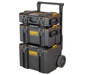 DeWalt DWST83402-1 / Sada 3ks stohovatelných kufrů ToughSystem 2.0 / 19.3+39+60 L / pojízdný systém / IP65