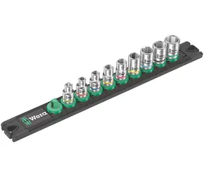 WERA Magnetická lišta A 4 / se sadou nástrčných hlavic / připojovací vnitřní čtyřhran 1/4" / 9 dílný