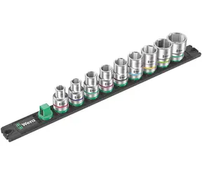WERA Magnetická lišta C Imperial 1 / se sadou palcových nástrčných hlavic / připojovací vnitřní čtyřhran 1/2" / 9 dílný