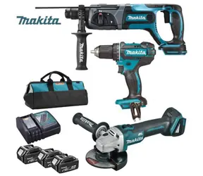 Makita DLX3078TX1 / Sada aku nářadí: DGA504 & DHR241 & DDF482 & taška / 18V / 3x 5.0Ah