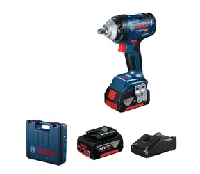 Bosch GDS 18V-400 modrá / Akumulátorový rázový utahovák / 2x Aku / 2 500 ot/min / 400 Nm / 1.25kg 