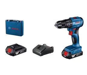 Bosch GSB 185-LI - 2x 2.0 Ah modrá / AKU kombinovaný šroubovák / 18 V / 2 Ah / 1900 ot./min / Li-lon / příslušenství
