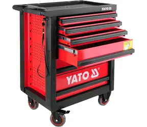 YATO YT-0902 červená / Skříňka dílenská pojízdná 6 zásuvek