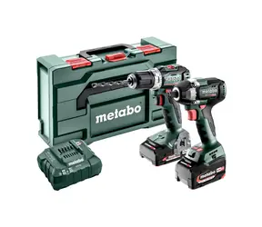 Metabo COMBO SET 2.9.2 18V / Sada Aku nářadí: rázový utahovák SSW 18 LT + Aku šroubovák BS 18 L / 18 V / 2x  5.2 Ah