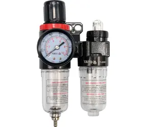 YATO YT-2384 / Regulátor tlaku vzduchu 1/4" / max. 0.93MPa / s filtrem (25ccm) a přimazáváním (15ccm)